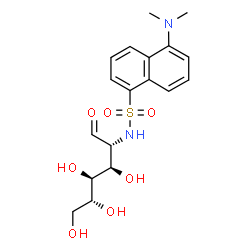ChemSpider 2D Image | 2-Deoxy-2-({[5-(dimethylamino)-1-naphthyl]sulfonyl}amino)-D-glucose | C18H24N2O7S