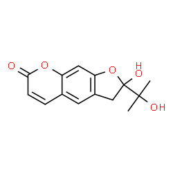 ChemSpider 2D Image | 2-Hydroxy-2-(2-hydroxy-2-propanyl)-2,3-dihydro-7H-furo[3,2-g]chromen-7-one | C14H14O5