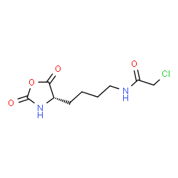 ChemSpider 2D Image | Acetamide, 2-chloro-N-[4-(2,5-dioxo-4-oxazolidinyl)butyl]-, (S)- | C9H13ClN2O4