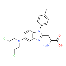 ChemSpider 2D Image | 3-{5-[Bis(2-chloroethyl)amino]-1-(4-methylphenyl)-1H-benzimidazol-2-yl}alanine | C21H24Cl2N4O2