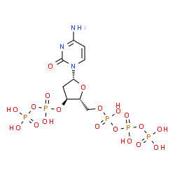 ChemSpider 2D Image | 2'-Deoxycytidine 5'-(tetrahydrogen triphosphate) 3'-(trihydrogen diphosphate) | C9H18N3O19P5