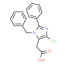 ChemSpider 2D Image | (1-Benzyl-4-chloro-2-phenyl-1H-imidazol-5-yl)acetic acid | C18H15ClN2O2