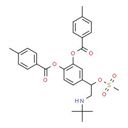 ChemSpider 2D Image | 4-{2-[(2-Methyl-2-propanyl)amino]-1-[(methylsulfonyl)oxy]ethyl}-1,2-phenylene bis(4-methylbenzoate) | C29H33NO7S