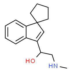 ChemSpider 2D Image | 2-(Methylamino)-1-(spiro[cyclopentane-1,1'-inden]-3'-yl)ethanol | C16H21NO