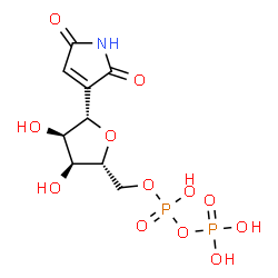 ChemSpider 2D Image | (1S)-1,4-Anhydro-1-(2,5-dioxo-2,5-dihydro-1H-pyrrol-3-yl)-5-O-[hydroxy(phosphonooxy)phosphoryl]-D-ribitol | C9H13NO12P2