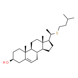 ChemSpider 2D Image | (3beta,20R)-20-[(3-Methylbutyl)sulfanyl]pregn-5-en-3-ol | C26H44OS