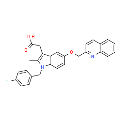 ChemSpider 2D Image | [1-(4-Chlorobenzyl)-2-methyl-5-(2-quinolinylmethoxy)-1H-indol-3-yl]acetic acid | C28H23ClN2O3