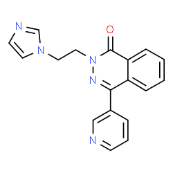 ChemSpider 2D Image | 2-[2-(1H-Imidazol-1-yl)ethyl]-4-(3-pyridinyl)-1(2H)-phthalazinone | C18H15N5O