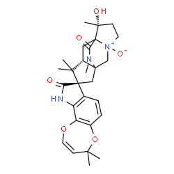 ChemSpider 2D Image | (3S,5R,12R)-12-Hydroxy-4,4,4',4',12,14-hexamethyl-4'H,13H-spiro[9,14-diazatetracyclo[5.5.2.0~1,9~.0~3,7~]tetradecane-5,8'-[1,4]dioxepino[2,3-g]indole]-9',13(10'H)-dione 9-oxide | C28H35N3O6