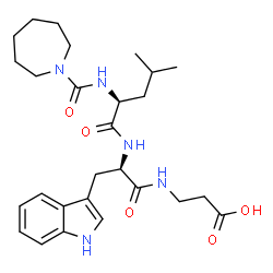 ChemSpider 2D Image | N-(1-Azepanylcarbonyl)-L-leucyl-D-tryptophyl-beta-alanine | C27H39N5O5
