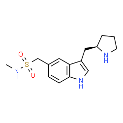 ChemSpider 2D Image | 1H-Indole-5-methanesulfonamide, N-methyl-3-(2-pyrrolidinylmethyl)-, (R)- | C15H21N3O2S
