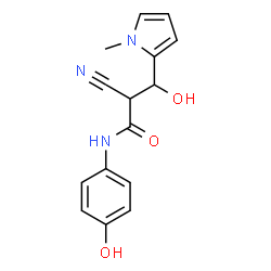 ChemSpider 2D Image | 2-Cyano-3-hydroxy-N-(4-hydroxyphenyl)-3-(1-methyl-1H-pyrrol-2-yl)propanamide | C15H15N3O3