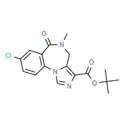 ChemSpider 2D Image | tert-Butyl 8-chloro-5,6-dihydro-5-methyl-6-oxo-4H-imidazo(1,5-a)(1,4)benzodiazepine-3-carboxylate | C17H18ClN3O3