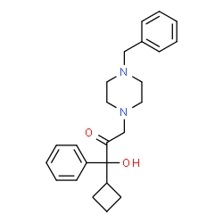 ChemSpider 2D Image | 3-(4-Benzyl-1-piperazinyl)-1-cyclobutyl-1-hydroxy-1-phenylacetone | C24H30N2O2