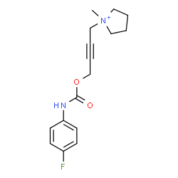 ChemSpider 2D Image | 1-(4-{[(4-Fluorophenyl)carbamoyl]oxy}-2-butyn-1-yl)-1-methylpyrrolidinium | C16H20FN2O2