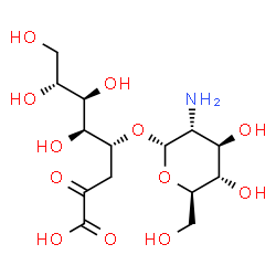 ChemSpider 2D Image | (4R,5S,6R,7R)-4-[(2-Amino-2-deoxy-alpha-D-glucopyranosyl)oxy]-5,6,7,8-tetrahydroxy-2-oxooctanoic acid | C14H25NO12