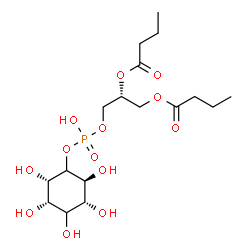 ChemSpider 2D Image | (2R)-3-[(Hydroxy{[(2S,3R,5S,6S)-2,3,4,5,6-pentahydroxycyclohexyl]oxy}phosphoryl)oxy]-1,2-propanediyl dibutanoate | C17H31O13P