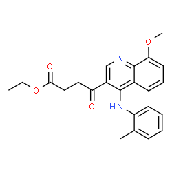 ChemSpider 2D Image | Ethyl 4-(8-methoxy-4-(o-tolylamino)quinolin-3-yl)-4-oxobutanoate | C23H24N2O4