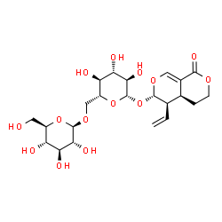 ChemSpider 2D Image | (4aS,5R,6S)-1-Oxo-5-vinyl-4,4a,5,6-tetrahydro-1H,3H-pyrano[3,4-c]pyran-6-yl 6-O-beta-D-glucopyranosyl-beta-D-glucopyranoside | C22H32O14