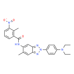 ChemSpider 2D Image | N-{2-[4-(Diethylamino)phenyl]-6-methyl-2H-benzotriazol-5-yl}-2-methyl-3-nitrobenzamide | C25H26N6O3