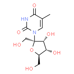 ChemSpider 2D Image | 5-Methyl-1-(beta-D-psicofuranosyl)-2,4(1H,3H)-pyrimidinedione | C11H16N2O7