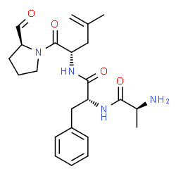 ChemSpider 2D Image | L-Alanyl-N-{(2S)-1-[(2S)-2-formyl-1-pyrrolidinyl]-4-methyl-1-oxo-4-penten-2-yl}-D-phenylalaninamide | C23H32N4O4