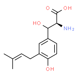 ChemSpider 2D Image | beta-Hydroxy-3-(3-methyl-2-buten-1-yl)-L-tyrosine | C14H19NO4