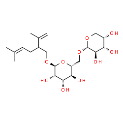 ChemSpider 2D Image | 2-Isopropenyl-5-methyl-4-hexen-1-yl 6-O-alpha-L-arabinopyranosyl-alpha-D-mannopyranoside | C21H36O10