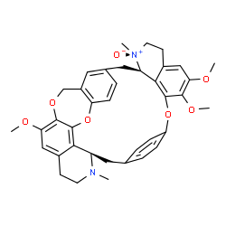 ChemSpider 2D Image | (1R,15S,16R)-9,10,26-Trimethoxy-15,31-dimethyl-7,24,34-trioxa-15,31-diazaoctacyclo[19.10.3.2~3,6~.1~8,12~.1~18,22~.0~16,36~.0~25,33~.0~28,32~]octatriaconta-3,5,8(36),9,11,18(35),19,21,25,27,32,37-dode
caene 15-oxide | C38H40N2O7
