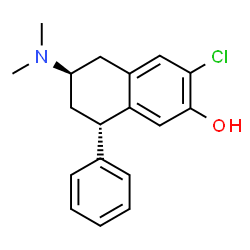 ChemSpider 2D Image | (6R,8S)-3-Chloro-6-(dimethylamino)-8-phenyl-5,6,7,8-tetrahydro-2-naphthalenol | C18H20ClNO