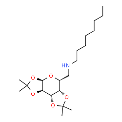 ChemSpider 2D Image | N-{[(3aR,5R,5aS,8aS,8bR)-2,2,7,7-Tetramethyltetrahydro-3aH-bis[1,3]dioxolo[4,5-b:4',5'-d]pyran-5-yl]methyl}-1-octanamine | C20H37NO5