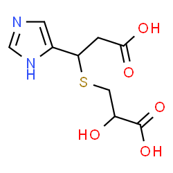 ChemSpider 2D Image | 3-{[2-Carboxy-1-(1H-imidazol-5-yl)ethyl]sulfanyl}-2-hydroxypropanoic acid | C9H12N2O5S