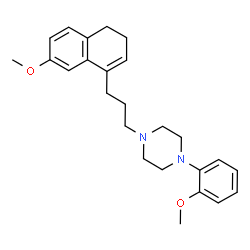 ChemSpider 2D Image | 1-[3-(7-Methoxy-3,4-dihydro-1-naphthalenyl)propyl]-4-(2-methoxyphenyl)piperazine | C25H32N2O2