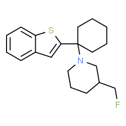 ChemSpider 2D Image | 1-[1-(1-Benzothiophen-2-yl)cyclohexyl]-3-(fluoromethyl)piperidine | C20H26FNS