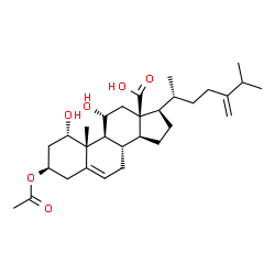 ChemSpider 2D Image | (1alpha,3beta,11alpha)-3-Acetoxy-1,11-dihydroxyergosta-5,24(28)-dien-18-oic acid | C30H46O6