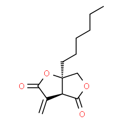 ChemSpider 2D Image | (3aS,6aR)-6a-Hexyl-3-methylenetetrahydrofuro[3,4-b]furan-2,4-dione | C13H18O4
