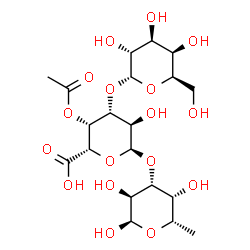 ChemSpider 2D Image | alpha-D-Galactopyranosyl-(1->3)-4-O-acetyl-alpha-D-galactopyranuronosyl-(1->3)-6-deoxy-alpha-L-galactopyranose | C20H32O17
