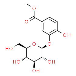 ChemSpider 2D Image | Methyl 3-(beta-D-glucopyranosyloxy)-4-hydroxybenzoate | C14H18O9