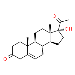 ChemSpider 2D Image | 17-Hydroxypregn-5-ene-3,20-dione | C21H30O3