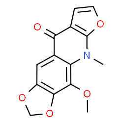 ChemSpider 2D Image | 4-Methoxy-5-methyl[1,3]dioxolo[4,5-g]furo[2,3-b]quinolin-9(5H)-one | C14H11NO5