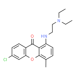 ChemSpider 2D Image | 6-Chloro-1-{[2-(diethylamino)ethyl]amino}-4-methyl-9H-xanthen-9-one | C20H23ClN2O2
