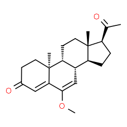 ChemSpider 2D Image | (9beta,10alpha)-6-Methoxypregna-4,6-diene-3,20-dione | C22H30O3