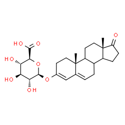 ChemSpider 2D Image | (8xi,9xi,14xi)-17-Oxoandrosta-3,5-dien-3-yl beta-D-glucopyranosiduronic acid | C25H34O8