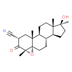 ChemSpider 2D Image | (2a,4a,5a,17b)-4,5-epoxy-17-hydroxy-4,17-dimethyl-3-oxoandrostane-2-carbonitrile | C22H31NO3