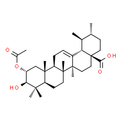 ChemSpider 2D Image | (2alpha,3beta)-2-Acetoxy-3-hydroxyurs-12-en-28-oic acid | C32H50O5