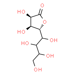 ChemSpider 2D Image | (3R,4S,5R)-3,4-Dihydroxy-5-(1,2,3,4-tetrahydroxybutyl)dihydro-2(3H)-furanone | C8H14O8