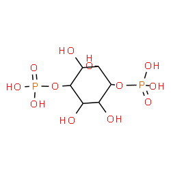 ChemSpider 2D Image | (1R,2R,3R,4S,5R,6S)-2,3,5,6-Tetrahydroxy-1,4-cyclohexanediyl bis[dihydrogen (phosphate)] | C6H14O12P2