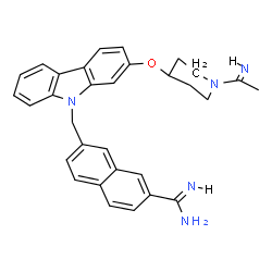 ChemSpider 2D Image | 7-{[2-({1-[(1Z)-Ethanimidoyl]-4-piperidinyl}oxy)-9H-carbazol-9-yl]methyl}-2-naphthalenecarboximidamide | C31H31N5O