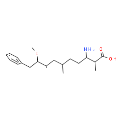ChemSpider 2D Image | 2,6,8-TRIMETHYL-3-AMINO-9-BENZYL-9-METHOXYNONANOIC ACID | C20H33NO3