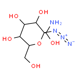 ChemSpider 2D Image | (2S,3R,4S,5S,6R)-2-[(R)-Amino(hydroxy)methyl]-2-azido-6-(hydroxymethyl)tetrahydro-2H-pyran-3,4,5-triol | C7H14N4O6